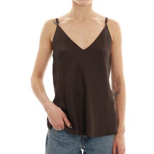TOP IN RASO VICOLO MARRONE
